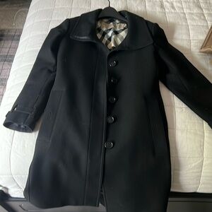Burberry Wool and Cashmere Coat Black